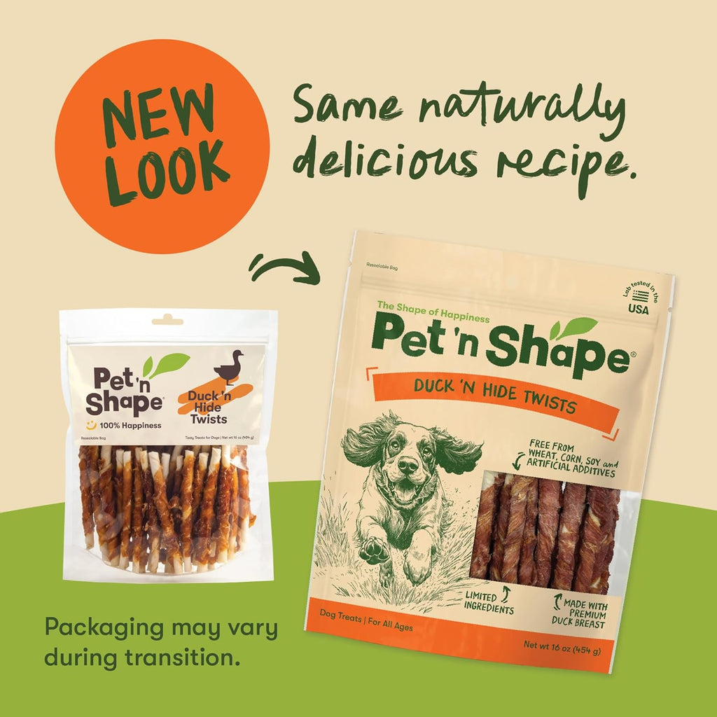 Duck 'N Hide Twists - Duck Wrapped Rawhide Natural Dog Treats, Small, 1 Pound (Pack of 1)