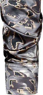 Men'S Hipster Printed Silk like Satin Button up Dress Shirt for Party Prom