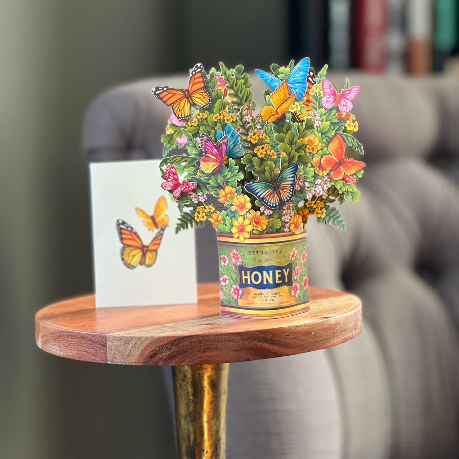 Pop up Cards, Mini Buttercups & Butterflies, 6 Inch Life Sized Forever Flower Bouquet 3D Popup Greeting Card, Birthday Cards, Thank You Card, Blank Notecard & Envelope
