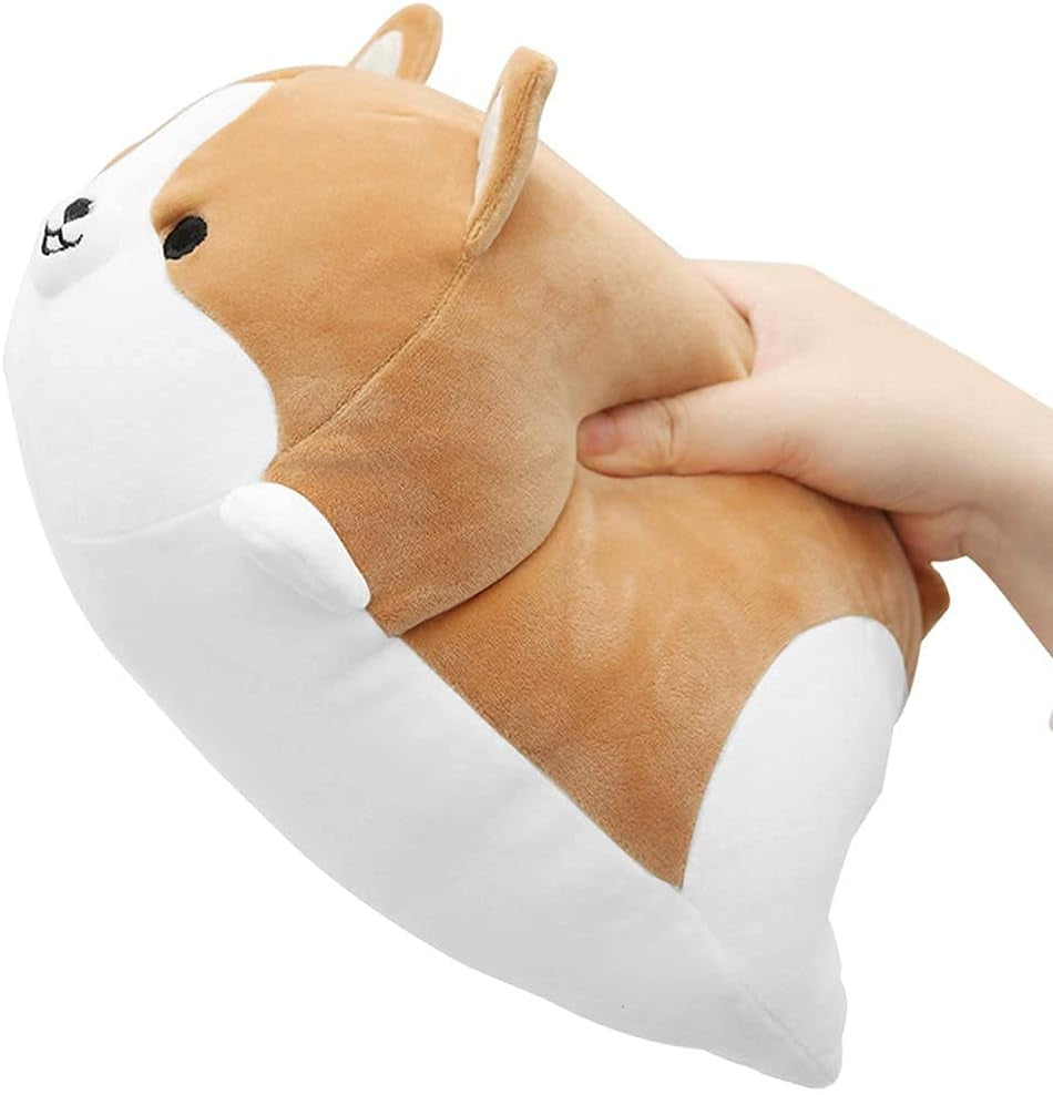 Corgi Dog Plush Pillow, Soft Shiba Inu Corgi Butt Stuffed Animal Toys Gifts for Bed, Valentine, Kids Birthday, Christmas (Brown, 11.8Inch)