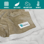 Dog Blanket for Medium Large Dogs and Pets, Soft Sherpa Fleece Pet Blanket Throw for Cats Puppies, Reversible Plush Couch Cover Protector for Sofa Bed Car Seat, Machine Washable, 80X60, Taupe