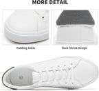 Mens White Tennis Shoes PU Leather Sneakers for Men | Water Resistant,Slip Resistant,Easy Clean,Easy Match,Soft