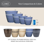 Classic Home and Garden by Growscape Corinthian Planter Pot (8" Storm Gray) | Classic Resin Plant Pots, Lightweight Indoor Outdoor Planter, Weather-Resistant, Great for Patio, Home & Garden Decor Accent