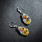 Austrian Crystal Teardrop Dangle Hook Earrings for Women 14K Gold Plated Hypoallergenic Jewelry