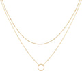 Dainty Pendant Layered Necklaces for Women | 18K Gold Plated Brass, 2-Piece Set with a Choker-Length Upper Layer, Wear Together or Separately, Refined Everyday Style