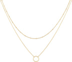 Dainty Pendant Layered Necklaces for Women | 18K Gold Plated Brass, 2-Piece Set with a Choker-Length Upper Layer, Wear Together or Separately, Refined Everyday Style