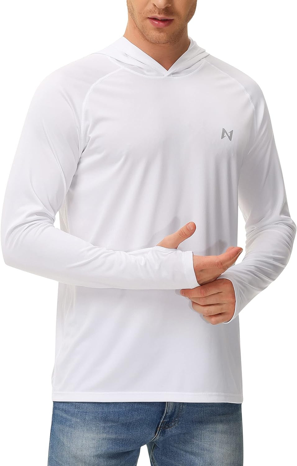 Sun Shirt UPF 50+ Men'S Fishing Shirt Long Sleeve UV Protection Hoodie Rash Guard for Swimming Running Hiking Light
