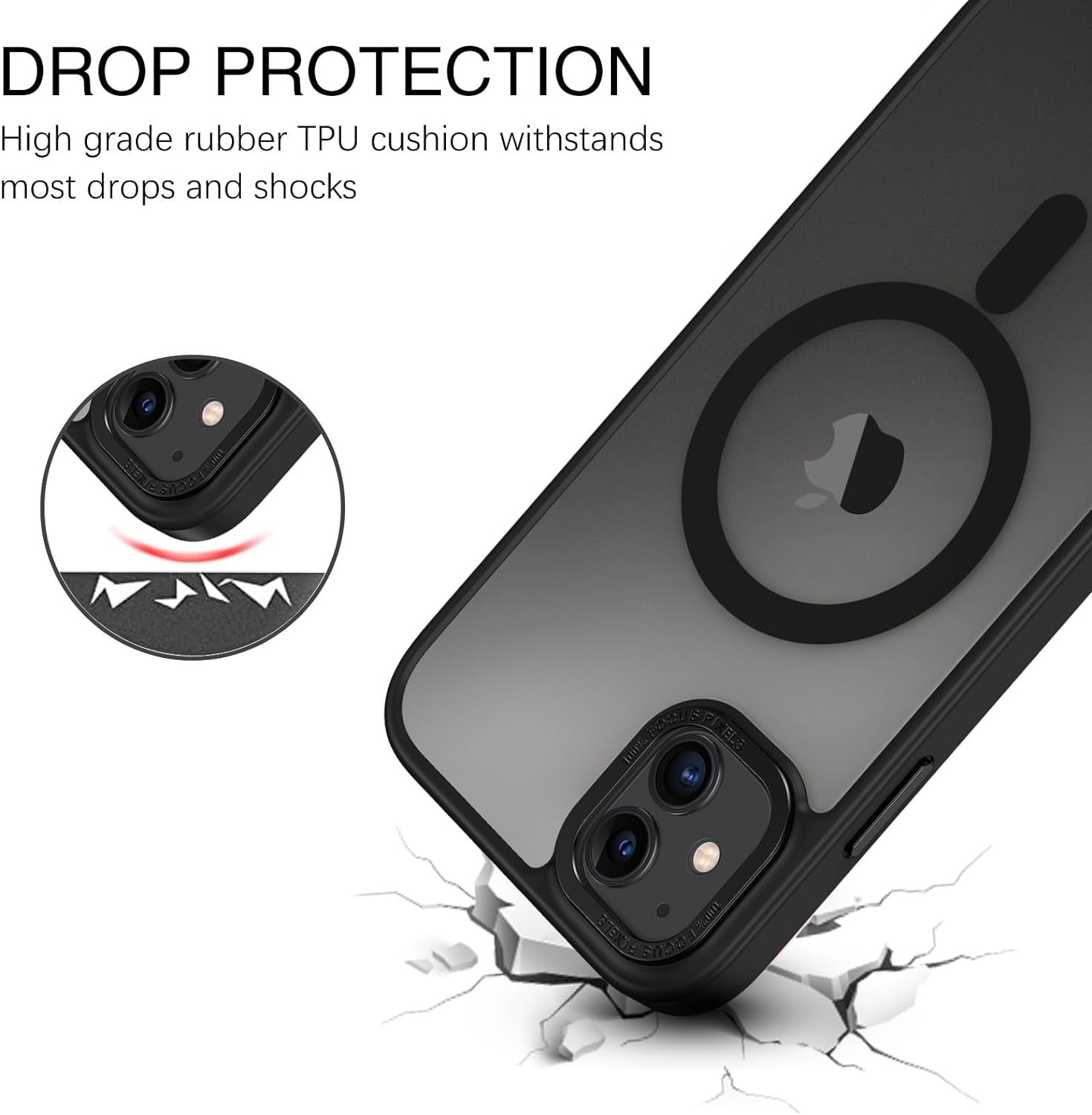 Iphone 11 Phone Case, Phone Case Iphone 11 Magnetic Case [Compatible with Magsafe] Translucent Matte Slim Shockproof Anti-Fingerprint Anti-Scratch Protective Cover for Iphone 11 6.1’’ Black