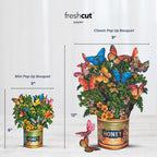 Pop up Cards, Mini Buttercups & Butterflies, 6 Inch Life Sized Forever Flower Bouquet 3D Popup Greeting Card, Birthday Cards, Thank You Card, Blank Notecard & Envelope