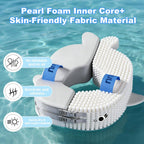 Non-Inflatable Baby Arm Floats with Solid Soft Pearl Foam, Swim Floats Adjustable Design Spring Swim Water Pool Float for 3-36 Months Kids Beach Essentials