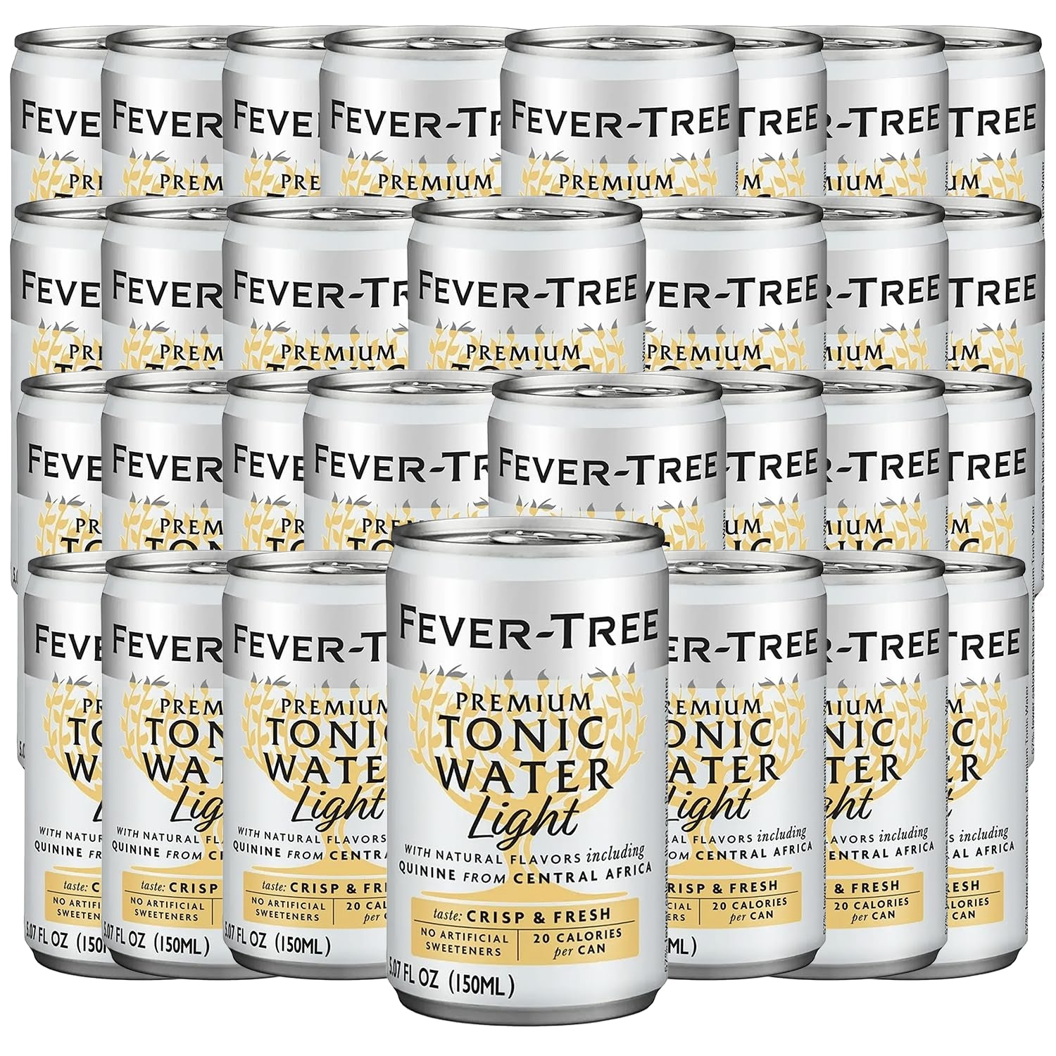 Fever Tree Light Tonic Water - Premium Quality Mixer and Soda - Refreshing Beverage for Cocktails & Mocktails 150Ml Cans - Pack of 30