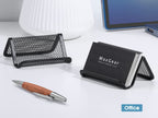 Mesh Business Card Holder 2 Pack | Black Metal Business Card Display Stand, Holds 50 Cards, Sturdy Display for Office, Reception Desk, Front Counter