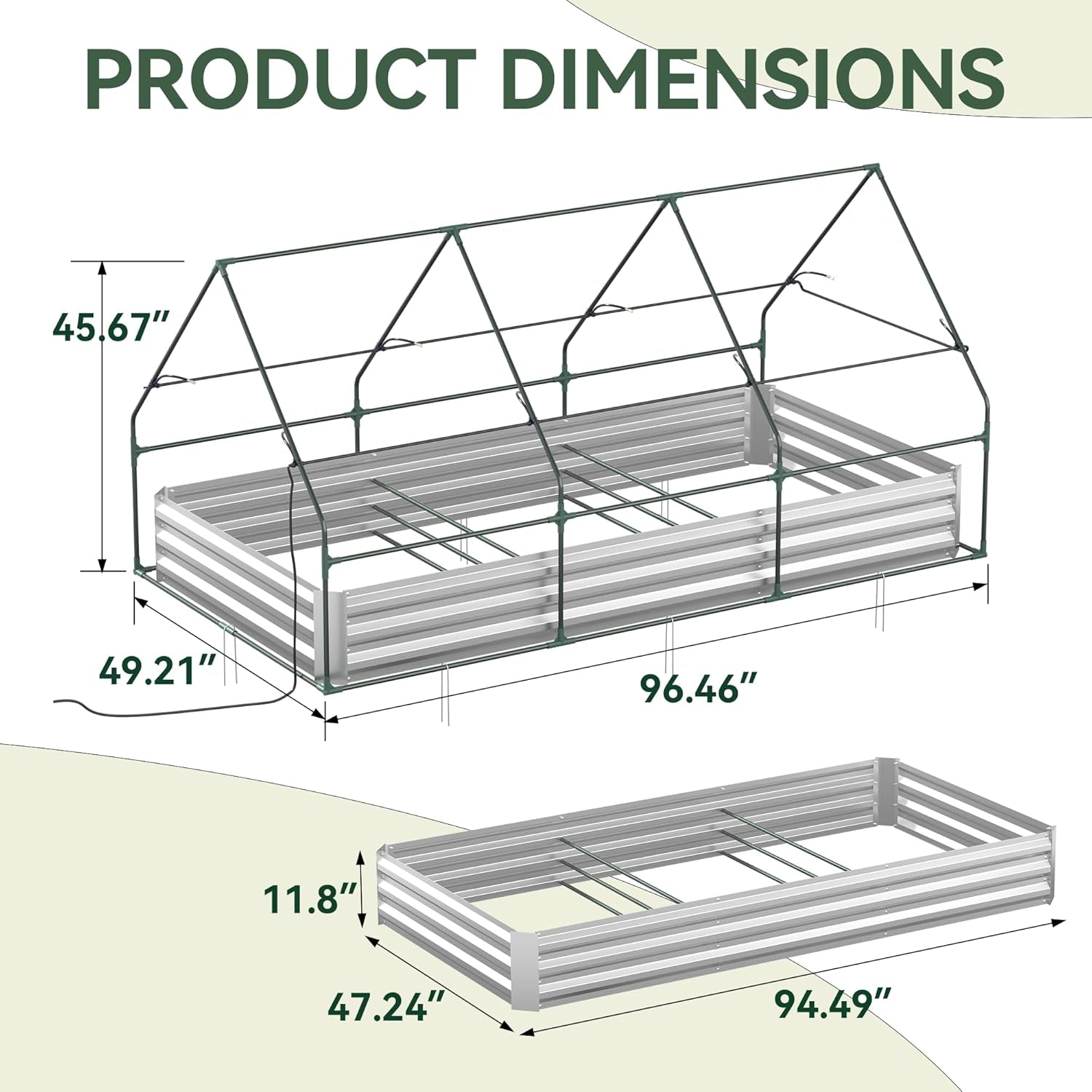 Raised Garden Bed with Self-Watering System, 8X4X1 Ft Elevated Planter Boxes Outdoor with PE Cover, Galvanized Raised Beds for Gardening,Vegetables,Flowers, Backyard, Patio