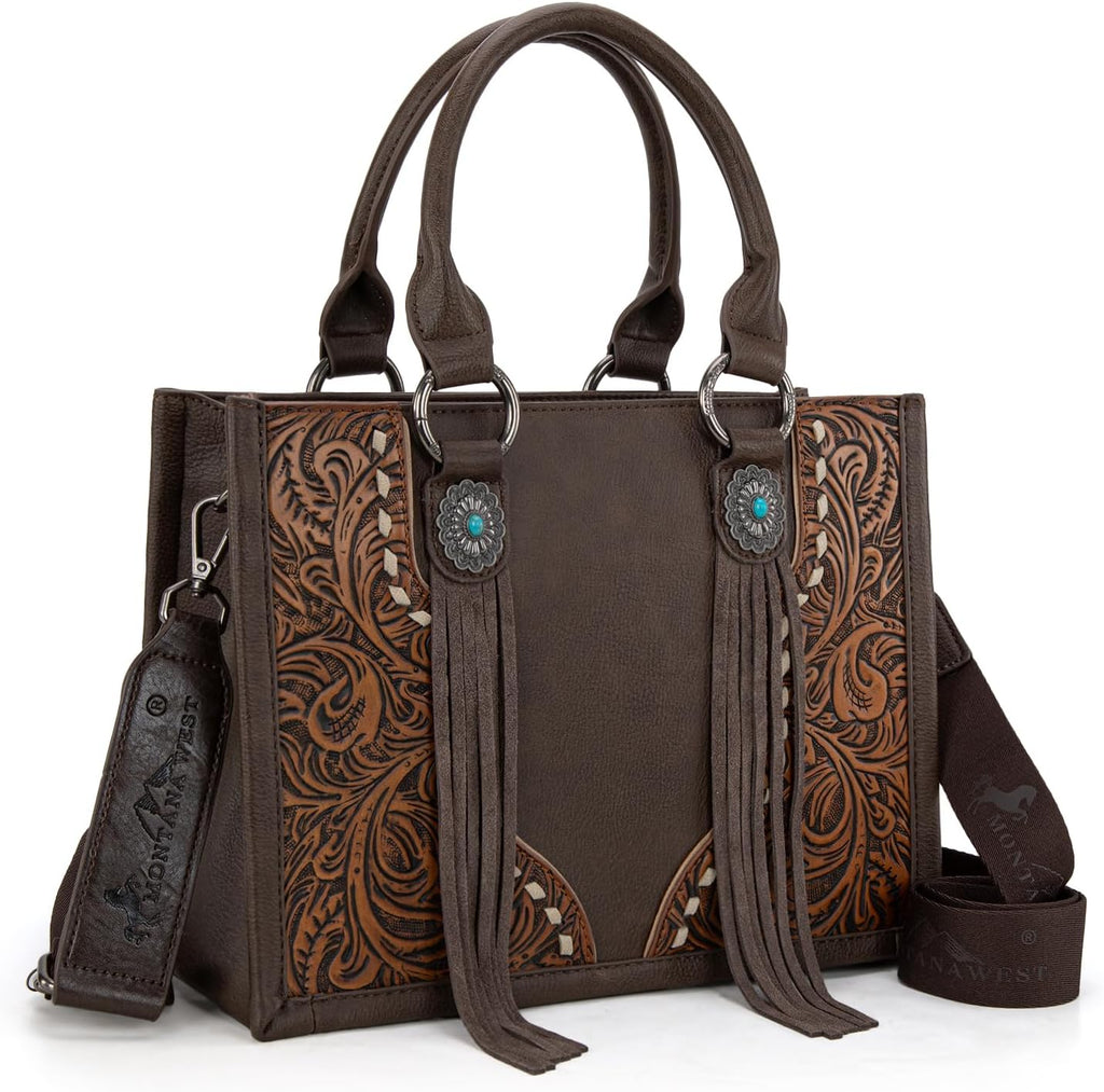 Tote Bag for Women Western Tooling Handbags Embroidered Concho Crossbody