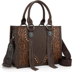 Tote Bag for Women Western Tooling Handbags Embroidered Concho Crossbody