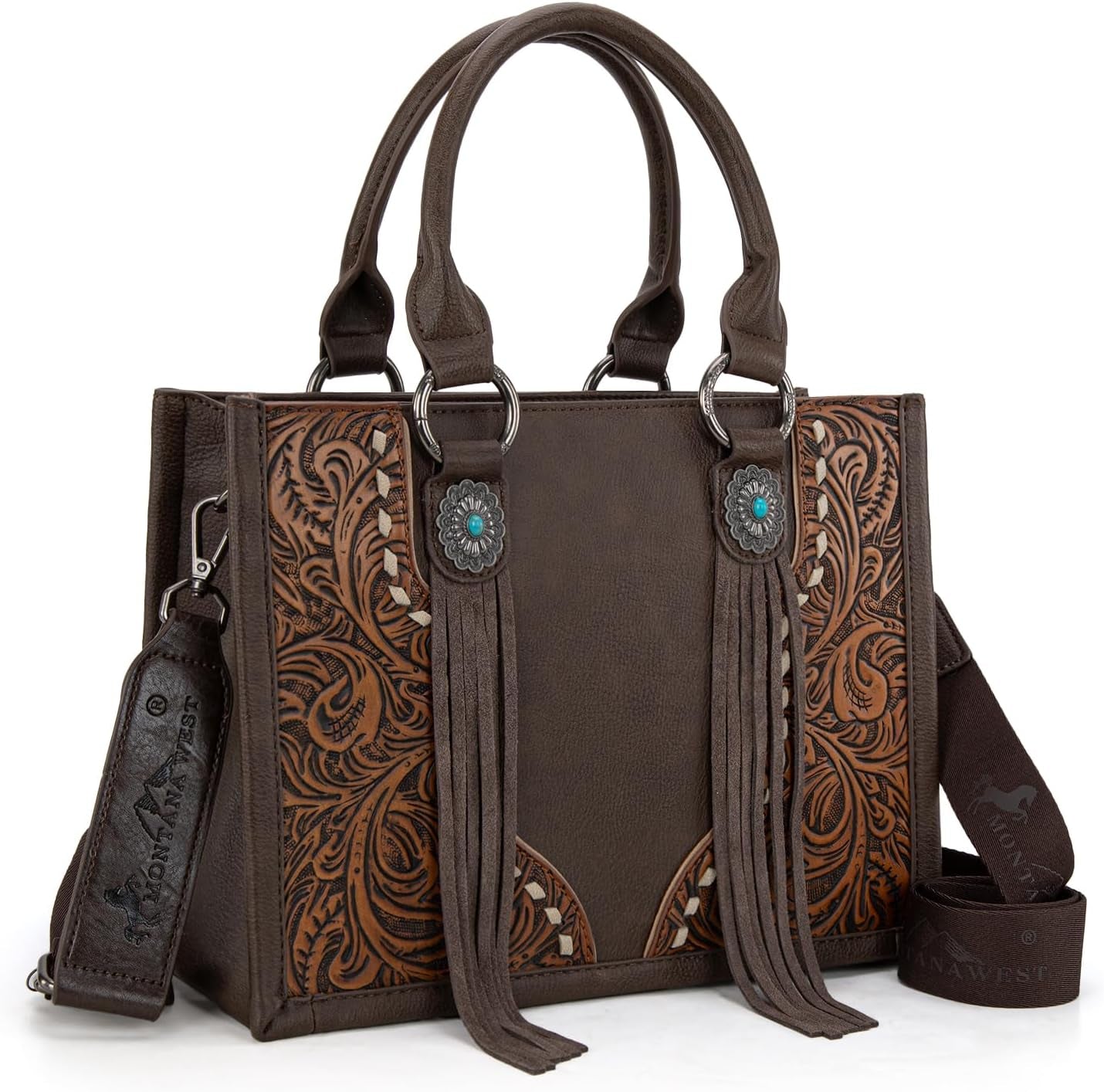 Tote Bag for Women Western Tooling Handbags Embroidered Concho Crossbody