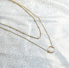 Dainty Pendant Layered Necklaces for Women | 18K Gold Plated Brass, 2-Piece Set with a Choker-Length Upper Layer, Wear Together or Separately, Refined Everyday Style