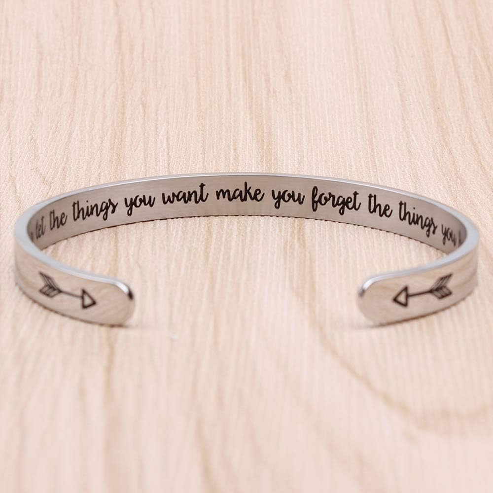 Inspirational Cuff Bracelet Bangle for Women Teen Girls - Birthday Jewelry Quotes - Friend Gift for Her Mom