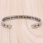 Inspirational Cuff Bracelet Bangle for Women Teen Girls - Birthday Jewelry Quotes - Friend Gift for Her Mom