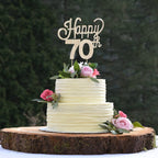 Happy 70Th Birthday Gold Rhinestone Cake Topper - Cheers to 70Th Birthday Seventy Years Old Anniversary Party Cake Centerpieces Topper Decorations Gift Sign.