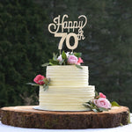 Happy 70Th Birthday Gold Rhinestone Cake Topper - Cheers to 70Th Birthday Seventy Years Old Anniversary Party Cake Centerpieces Topper Decorations Gift Sign.