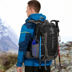 40L Hiking Backpack, Lightweight Camping Daypack with Rain Cover | Water-Resistant Rip-Stop Nylon, Multi-Pockets, Survival Whistle. Ideal for Men, Women, Travel, Trekking