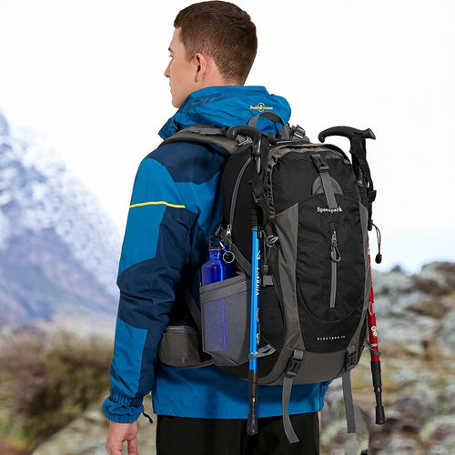 40L Hiking Backpack, Lightweight Camping Daypack with Rain Cover | Water-Resistant Rip-Stop Nylon, Multi-Pockets, Survival Whistle. Ideal for Men, Women, Travel, Trekking