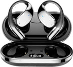 Open Ear Headphones Wireless Bluetooth 5.4 Wireless Sports Earbuds with AI Smart Translation Bluetooth Headset,Enc Call Noise Cancellation IPX5 Waterproof for Sports,Driving,60 Hours Playtime,Black