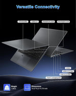 Laptop Computer, 15.6" FHD IPS Display, N95 Processor (Beat N5095), 12GB High-Speed DDR5 RAM 256GB SSD, Wifi 6 BT 5.3, Fingerprint , Backlit Keyboard, Lightweight Notebook for Business Student Office