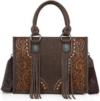 Tote Bag for Women Western Tooling Handbags Embroidered Concho Crossbody