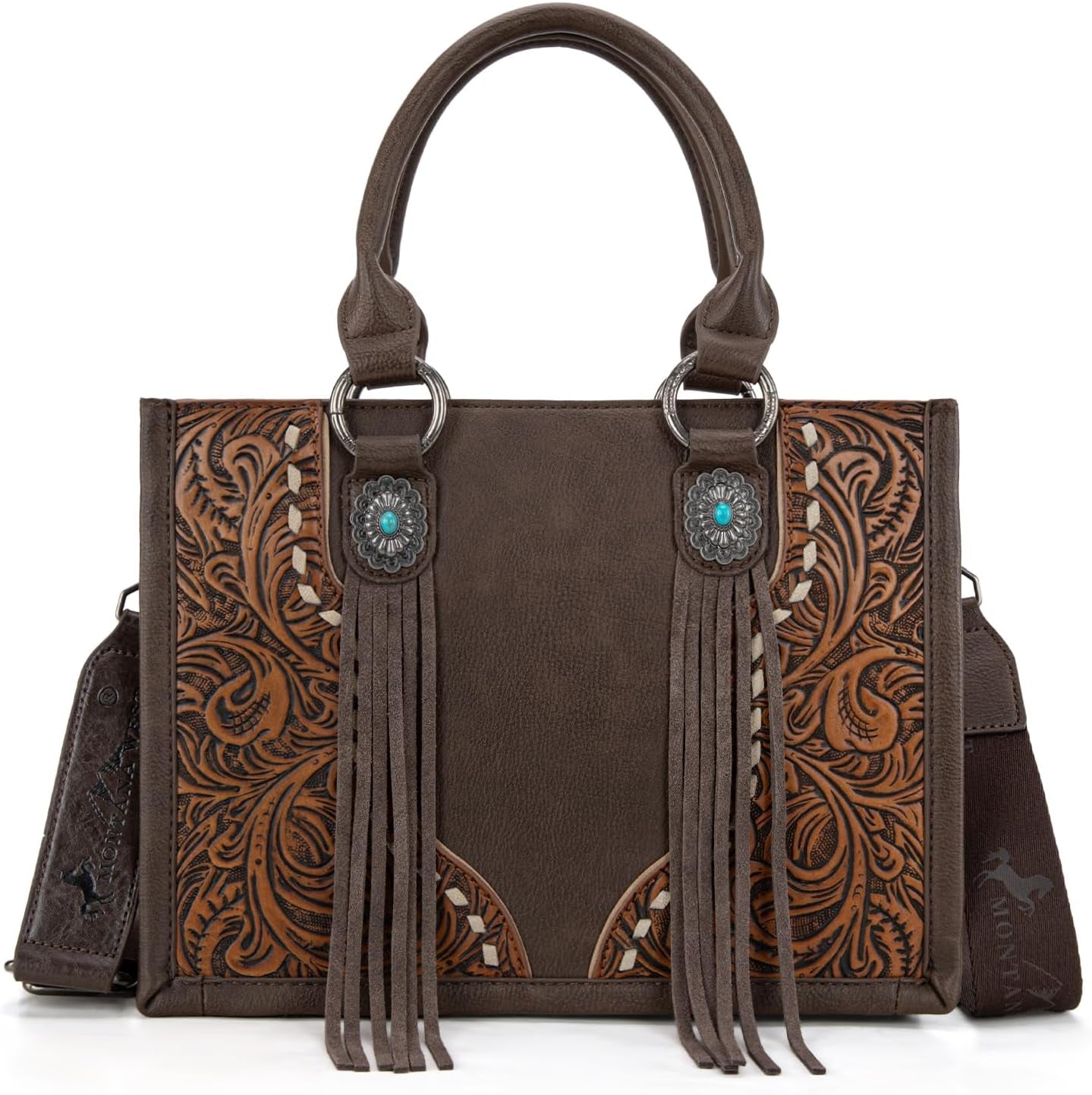 Tote Bag for Women Western Tooling Handbags Embroidered Concho Crossbody