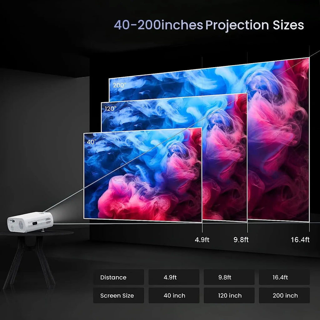Projector, Native 1080P Full HD Bluetooth Projector with Speaker, Outdoor Portable Movie Mini Projector Compatible with Laptop, Smartphone, TV Stick, Xbox, PS5