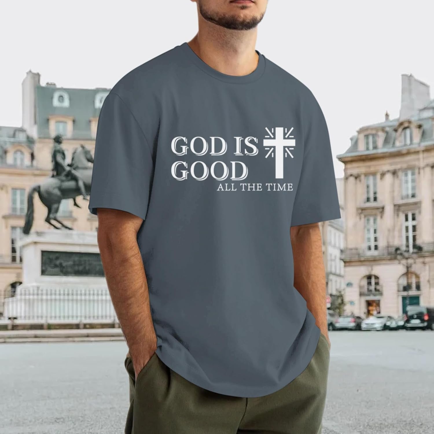 God Is Good Shirt Christian Jesus Cross T Shirts for Men Religious Faith Inspirational Vintage Oversized Graphic Tees