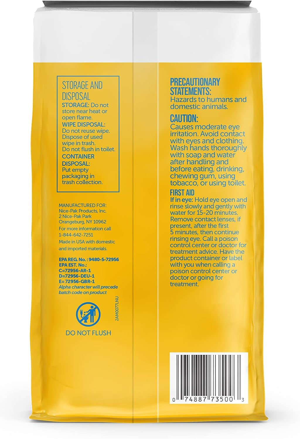 Disinfecting Surface Wipes 304Ct | Cleans & Disinfects Home & Kitchen Surfaces | Fresh & Lemon Scent