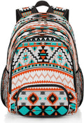 Aztec Print School Backpacks for Girls Boys Teens Students - Stylish College Schoolbag Book Bag - Water Resistant Travel Backpacks for Women Men