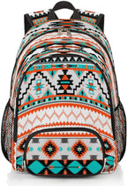 Aztec Print School Backpacks for Girls Boys Teens Students - Stylish College Schoolbag Book Bag - Water Resistant Travel Backpacks for Women Men