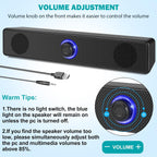 Computer Speakers, USB-A Powered PC Speakers Wired Stereo Desktop Speakers with 3.5Mm AUX Audio Plug (No Bluetooth) for Computer, Desktop, Laptop, PC [2026 Version]