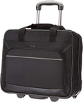 15.6" Rolling Laptop Bag for Travel and Business, Briefcase with Wheels, Adjustable Locking Handle, Black