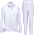 Boys Suit Vest Set Formal Dress Suits Wedding Outfit Dresswear | 4 Piece Suit for Boys, Ring Bearer Outfit, Dress Clothes, Adjustable Waist, Size 2T-18