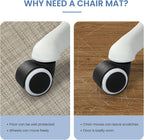 Chair Mat for Hardwood Floor, 36" X 48" Heavy Duty Office Chair Mat for Rolling Chairs, anti Slip, Non-Curve, Floor Protector for Home Office, Ivory Linen Weave