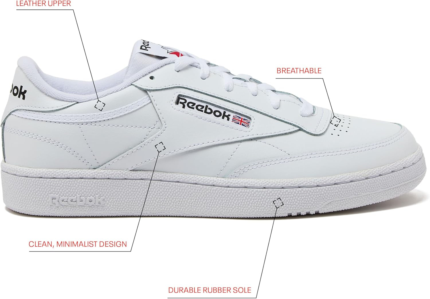 Club C 85 Mens Tennis Shoes, Casual Fashion White Sneakers for Men