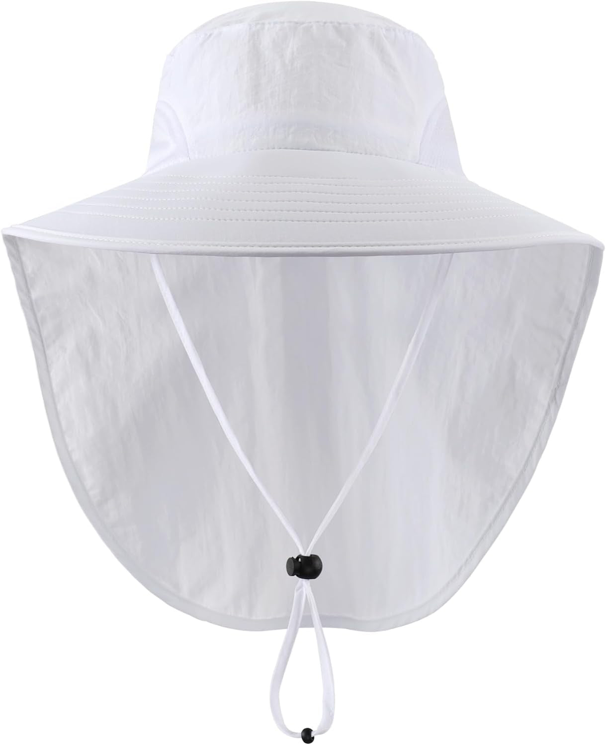 Outdoor UPF50+ Sun Hat Wide Brim Mesh Fishing Hat with Neck Flap