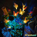 Solar Garden Lights Outdoor: 8 Removable Optical Fiber Butterflies 2 Pack - Waterproof Fun Animal Decoration for Yard Patio Path - Gardening Gifts for Garden Lovers over 30