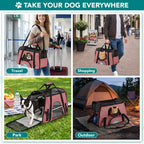 Airline Approved Pet Carrier Cat Small Dogs, Small Heather White Red | Soft Sided TSA Travel Bag, Sherpa Bed, Breathable Mesh Ventilation, Collapsible Bowl, Fits under Seat, up to 18 Lbs