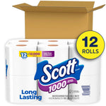 1000 Toilet Paper, 12 Rolls, 1,000 Sheets per Roll