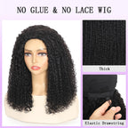 Half Wig Human Hair 3 in 1 Special Curly Half Wigs for Black Women 200% Density Wear and Go Glueless Wig Drawstring Ponytail Seamless Flip over No Lace Headband Wig Beginner Friendly 20 Inch