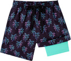Boys Swim Trunks Compression Liner Swim Shorts Quick Dry Bathing Suit with Boxer Brief Swimwear 2-20T