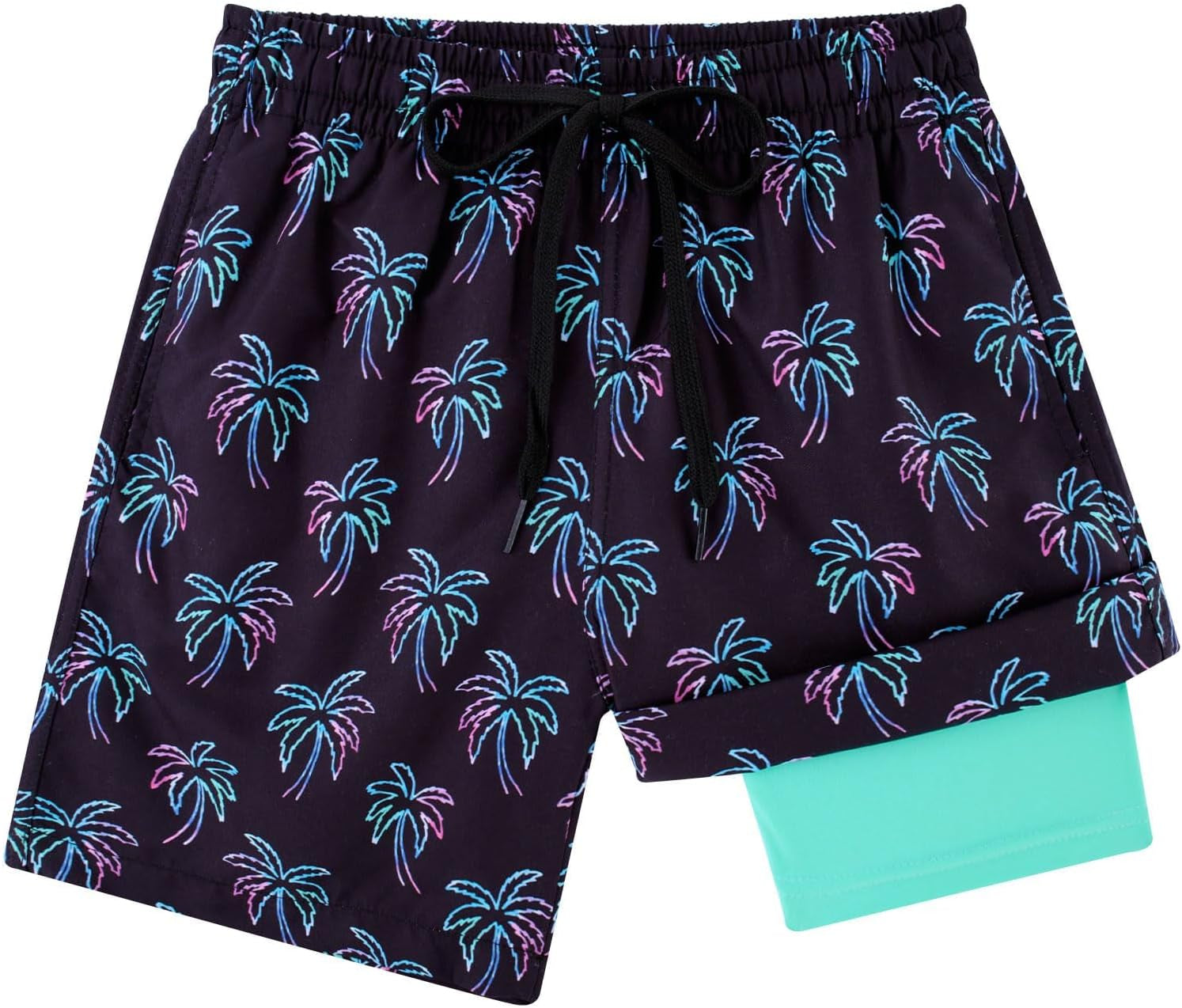 Boys Swim Trunks Compression Liner Swim Shorts Quick Dry Bathing Suit with Boxer Brief Swimwear 2-20T