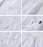 Boys Suit Vest Set Formal Dress Suits Wedding Outfit Dresswear | 4 Piece Suit for Boys, Ring Bearer Outfit, Dress Clothes, Adjustable Waist, Size 2T-18