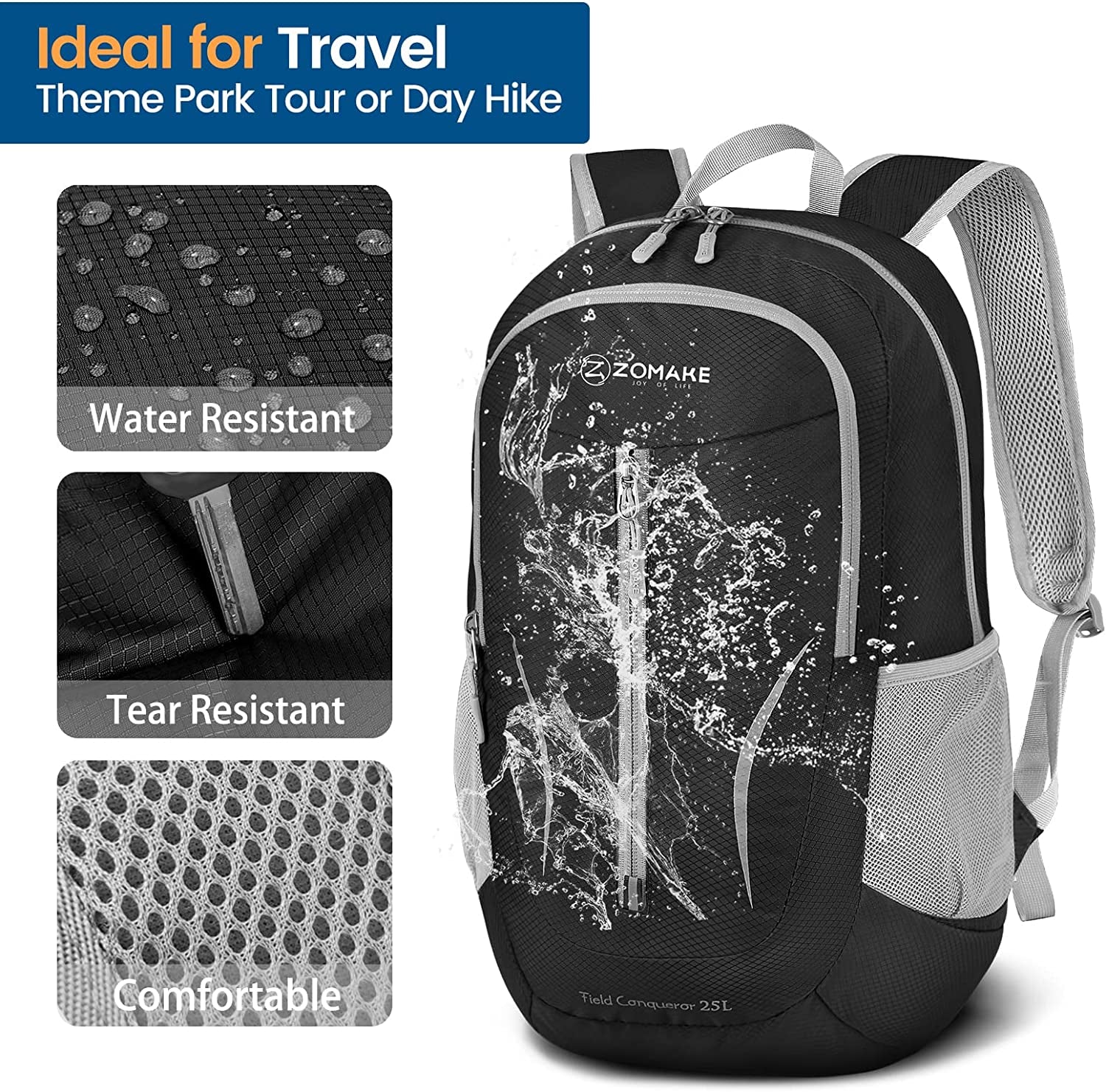 Lightweight Packable Backpack 25L | Foldable Hiking Backpacks Water Resistant Small Folding Daypack for Travel